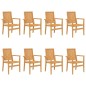 vidaXL Sedie da Giardino Impilabili 8 pz 56,5x57,5x91 cm Massello Teak vidaXL Sedie da Giardino Impilabili 8 pz 56,5x57,5x91 cm Massello Teak