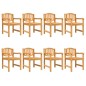 vidaXL Sedie da Giardino 8 pz 58x59x88 cm in Legno Massello di Teak vidaXL Sedie da Giardino 8 pz 58x59x88 cm in Legno Massello di Teak