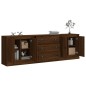 vidaXL Credenze 3 pz Rovere Marrone in Legno Multistrato vidaXL Credenze 3 pz Rovere Marrone in Legno Multistrato