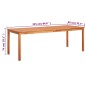 Tavolo da Giardino 215x90x74 cm in Legno Massello di Acacia Tavolo da Giardino 215x90x74 cm in Legno Massello di Acacia