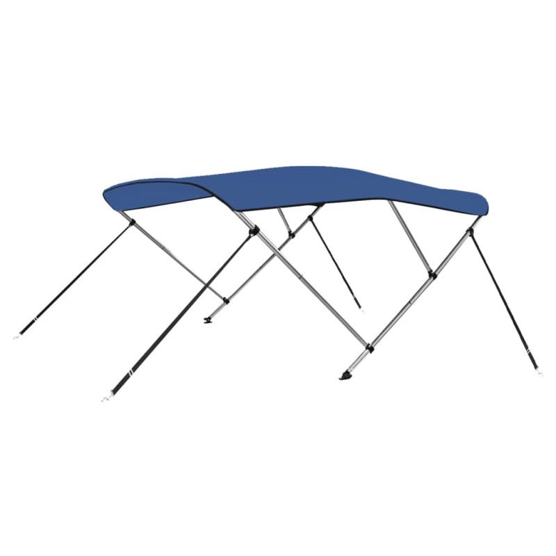 Bimini di Prua con Tendalino a 3 Archi Blu 183x160x137 cm Bimini di Prua con Tendalino a 3 Archi Blu 183x160x137 cm