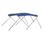 Bimini di Prua con Tendalino a 3 Archi Blu 183x160x137 cm Bimini di Prua con Tendalino a 3 Archi Blu 183x160x137 cm