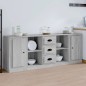 vidaXL Credenze 3 pz Grigio Sonoma in Legno Multistrato vidaXL Credenze 3 pz Grigio Sonoma in Legno Multistrato