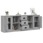 vidaXL Credenze 3 pz Grigio Sonoma in Legno Multistrato vidaXL Credenze 3 pz Grigio Sonoma in Legno Multistrato