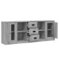 vidaXL Credenze 3 pz Grigio Sonoma in Legno Multistrato vidaXL Credenze 3 pz Grigio Sonoma in Legno Multistrato