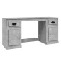 vidaXL Scrivania con Armadietto Grigio Cemento in Legno Multistrato