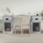 vidaXL Scrivania con Armadietto Grigio Cemento in Legno Multistrato
