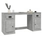 vidaXL Scrivania con Armadietto Grigio Cemento in Legno Multistrato