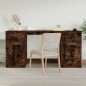 vidaXL Scrivania con Armadietto Rovere Fumo in Legno Multistrato vidaXL Scrivania con Armadietto Rovere Fumo in Legno Multistrato