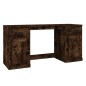 vidaXL Scrivania con Armadietto Rovere Fumo in Legno Multistrato vidaXL Scrivania con Armadietto Rovere Fumo in Legno Multistrato