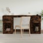 vidaXL Scrivania con Armadietto Rovere Fumo in Legno Multistrato vidaXL Scrivania con Armadietto Rovere Fumo in Legno Multistrato