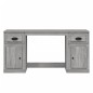 vidaXL Scrivania con Armadietto Grigio Sonoma in Legno Multistrato vidaXL Scrivania con Armadietto Grigio Sonoma in Legno Multistrato
