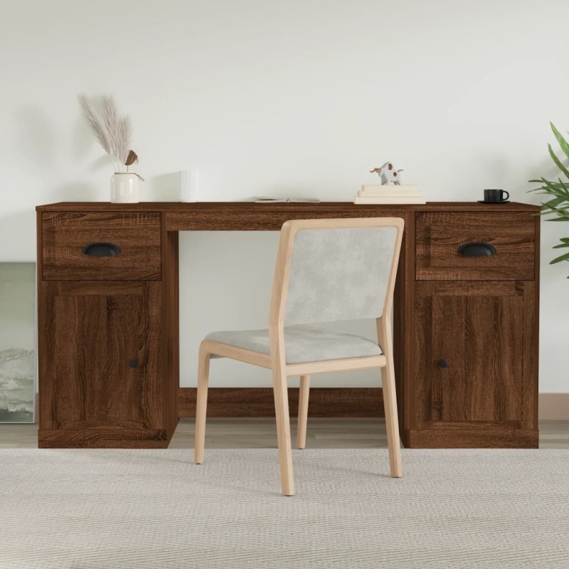 vidaXL Scrivania con Armadietto Rovere Marrone in Legno Multistrato vidaXL Scrivania con Armadietto Rovere Marrone in Legno Multistrato