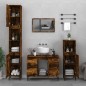 vidaXL Set Mobili da Bagno 3 pz Rovere Fumo in Legno Multistrato vidaXL Set Mobili da Bagno 3 pz Rovere Fumo in Legno Multistrato