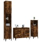 vidaXL Set Mobili da Bagno 3 pz Rovere Fumo in Legno Multistrato vidaXL Set Mobili da Bagno 3 pz Rovere Fumo in Legno Multistrato