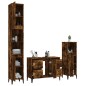vidaXL Set Mobili da Bagno 3 pz Rovere Fumo in Legno Multistrato vidaXL Set Mobili da Bagno 3 pz Rovere Fumo in Legno Multistrato