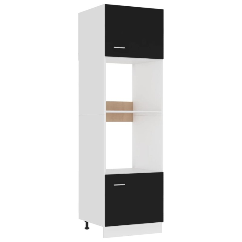 Armadio per Microonde Nero 60x57x207 cm in Truciolato Armadio per Microonde Nero 60x57x207 cm in Truciolato