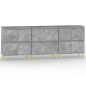 vidaXL Credenze 3pz Grigio Cemento 60x35x70 cm in Legno Multistrato vidaXL Credenze 3pz Grigio Cemento 60x35x70 cm in Legno Multistrato