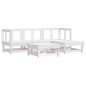 vidaXL Set Divani da Giardino 5pz con Cuscini in Legno Massello Bianco