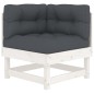 vidaXL Set Divani da Giardino 5pz con Cuscini in Legno Massello Bianco