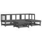 vidaXL Set Divani da Giardino 5pz con Cuscini in Legno Massello Grigio vidaXL Set Divani da Giardino 5pz con Cuscini in Legno Massello Grigio