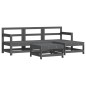 vidaXL Set Divani da Giardino 5pz con Cuscini in Legno Massello Grigio