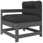 vidaXL Set Divani da Giardino 5pz con Cuscini in Legno Massello Grigio