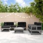 vidaXL Set Divani da Giardino 7pz con Cuscini in Legno Massello Grigio
