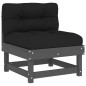 vidaXL Set Divani da Giardino 7pz con Cuscini in Legno Massello Grigio