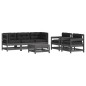 vidaXL Set Divani da Giardino 6pz con Cuscini in Legno Massello Grigio vidaXL Set Divani da Giardino 6pz con Cuscini in Legno Massello Grigio
