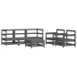 vidaXL Set Divani da Giardino 6pz con Cuscini in Legno Massello Grigio vidaXL Set Divani da Giardino 6pz con Cuscini in Legno Massello Grigio