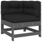 vidaXL Set Divani da Giardino 6pz con Cuscini in Legno Massello Grigio vidaXL Set Divani da Giardino 6pz con Cuscini in Legno Massello Grigio