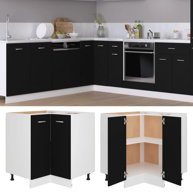 vidaXL Armadio Angolare Nero 75,5x75,5x81,5 cm in Legno Multistrato vidaXL Armadio Angolare Nero 75,5x75,5x81,5 cm in Legno Multistrato