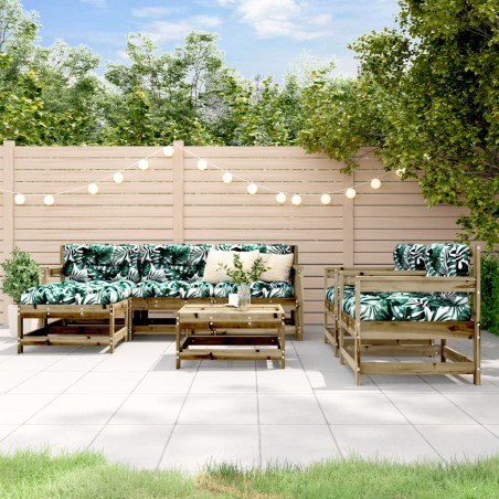 vidaXL Set Divani da Giardino 7pz con Cuscini Legno Impregnato di Pino