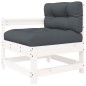 vidaXL Set Divani da Giardino 7pz con Cuscini in Legno Massello Bianco vidaXL Set Divani da Giardino 7pz con Cuscini in Legno Massello Bianco