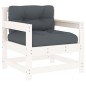 vidaXL Set Divani da Giardino 7pz con Cuscini in Legno Massello Bianco vidaXL Set Divani da Giardino 7pz con Cuscini in Legno Massello Bianco