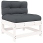 vidaXL Set Divani da Giardino 7pz con Cuscini in Legno Massello Bianco vidaXL Set Divani da Giardino 7pz con Cuscini in Legno Massello Bianco