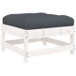 vidaXL Set Divani da Giardino 7pz con Cuscini in Legno Massello Bianco vidaXL Set Divani da Giardino 7pz con Cuscini in Legno Massello Bianco