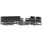 vidaXL Set Divani da Giardino 7pz con Cuscini in Legno Massello Grigio vidaXL Set Divani da Giardino 7pz con Cuscini in Legno Massello Grigio