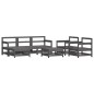 vidaXL Set Divani da Giardino 7pz con Cuscini in Legno Massello Grigio vidaXL Set Divani da Giardino 7pz con Cuscini in Legno Massello Grigio