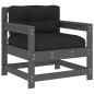 vidaXL Set Divani da Giardino 7pz con Cuscini in Legno Massello Grigio vidaXL Set Divani da Giardino 7pz con Cuscini in Legno Massello Grigio