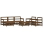 vidaXL Set Divani da Giardino 7 pz con Cuscini in Legno Massello Miele vidaXL Set Divani da Giardino 7 pz con Cuscini in Legno Massello Miele