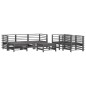 vidaXL Set Divani da Giardino 7pz con Cuscini in Legno Massello Grigio vidaXL Set Divani da Giardino 7pz con Cuscini in Legno Massello Grigio