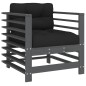 vidaXL Set Divani da Giardino 7pz con Cuscini in Legno Massello Grigio vidaXL Set Divani da Giardino 7pz con Cuscini in Legno Massello Grigio