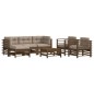 vidaXL Set Divani da Giardino 7 pz con Cuscini in Legno Massello ambra vidaXL Set Divani da Giardino 7 pz con Cuscini in Legno Massello ambra