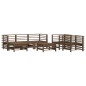 vidaXL Set Divani da Giardino 7 pz con Cuscini in Legno Massello ambra vidaXL Set Divani da Giardino 7 pz con Cuscini in Legno Massello ambra