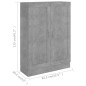 Libreria Grigio Cemento 82,5x30,5x115 cm in Truciolato Libreria Grigio Cemento 82,5x30,5x115 cm in Truciolato