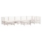 vidaXL Set Divani da Giardino 8pz con Cuscini in Legno Massello Bianco
