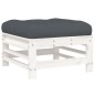vidaXL Set Divani da Giardino 8pz con Cuscini in Legno Massello Bianco