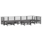 vidaXL Set Divani da Giardino 8pz con Cuscini in Legno Massello Grigio vidaXL Set Divani da Giardino 8pz con Cuscini in Legno Massello Grigio
